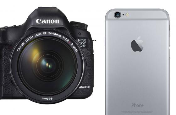 Айфон и камера Canon