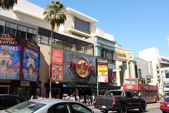 Аллея Славы в Америке рядом Hard Rock Cafe в Лос-Анджелесе в Америке